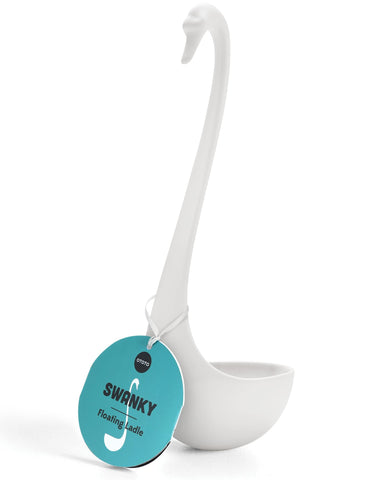 OTOTO Swanky cisne cuchara-sopa, diseño elegante para servir sopas con facilidad.