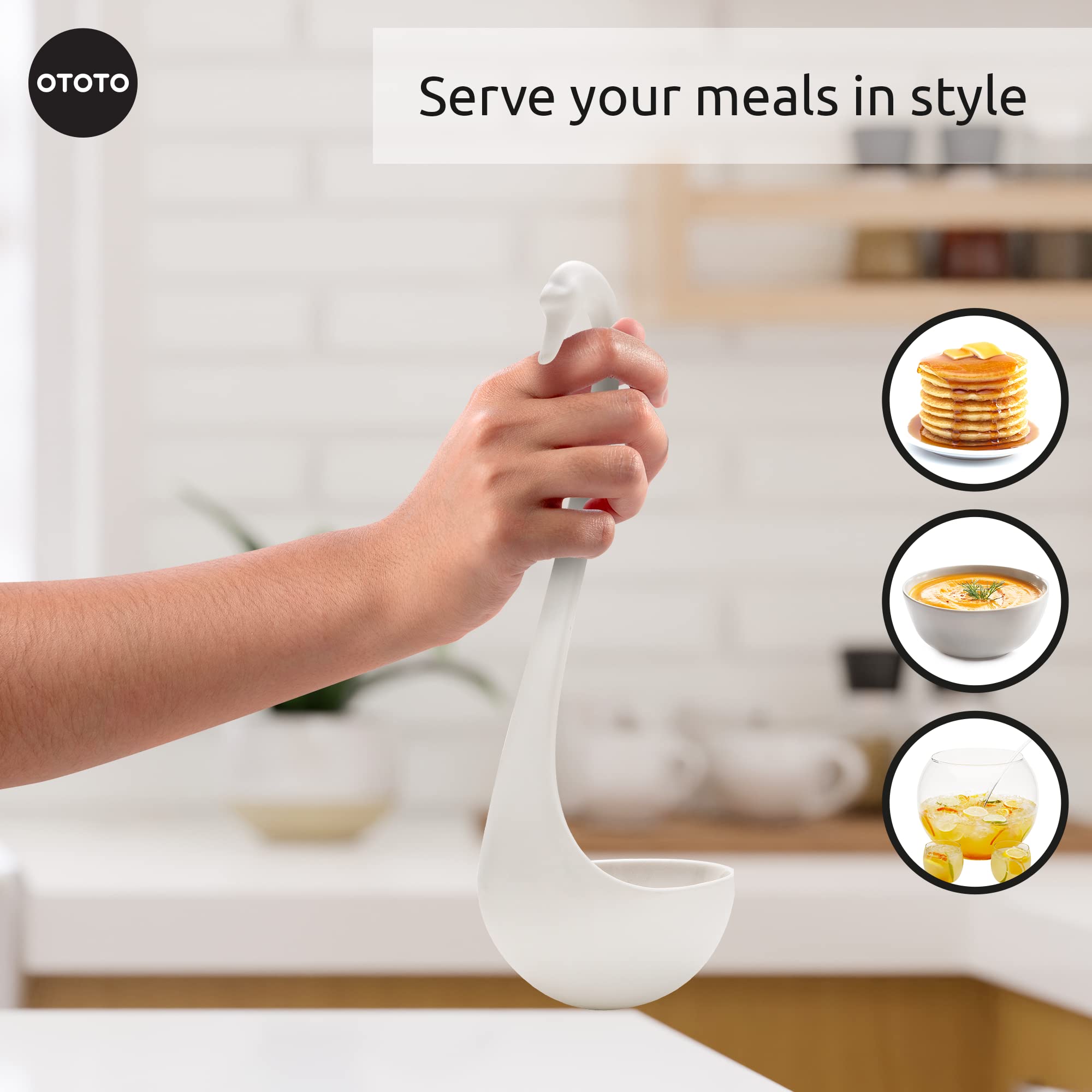 OTOTO Swanky resistente al calor, ideal para remover y servir caldos calientes.