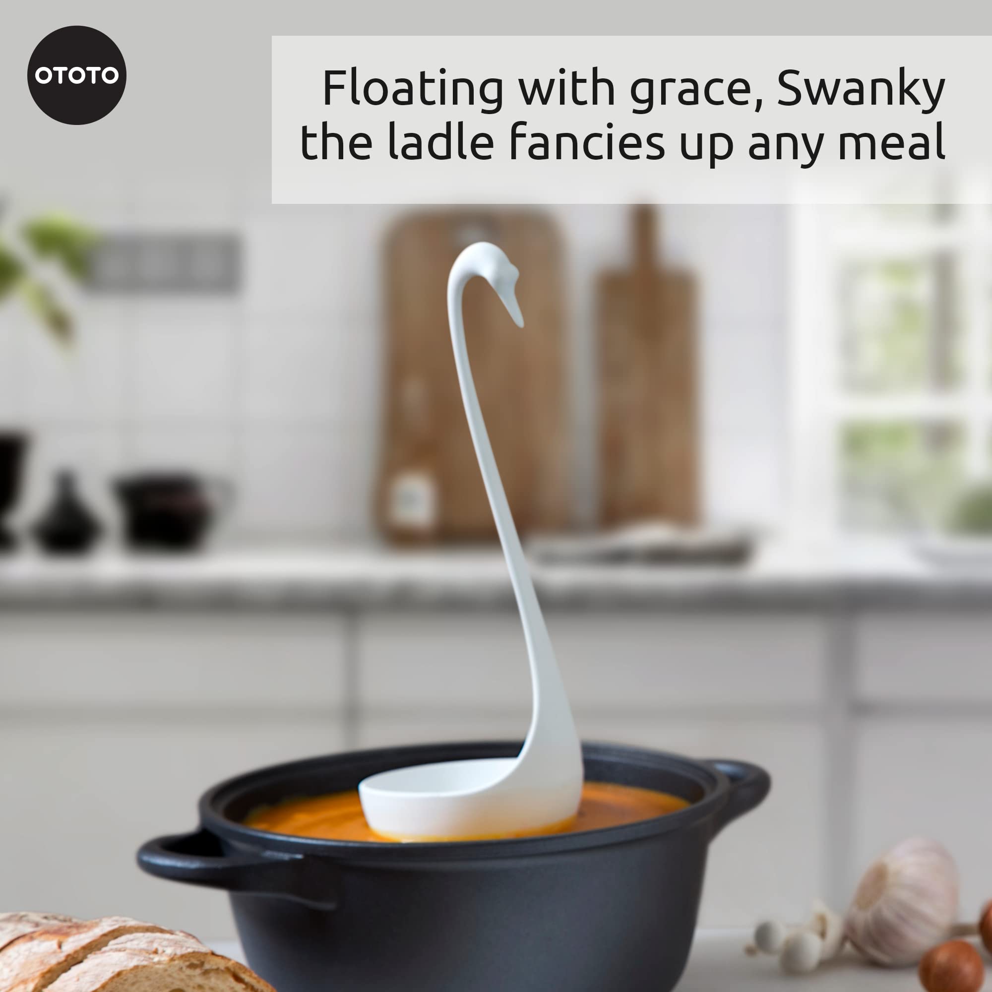 OTOTO Swanky uso diario, cuchara ligera y ergonómica para sopas.