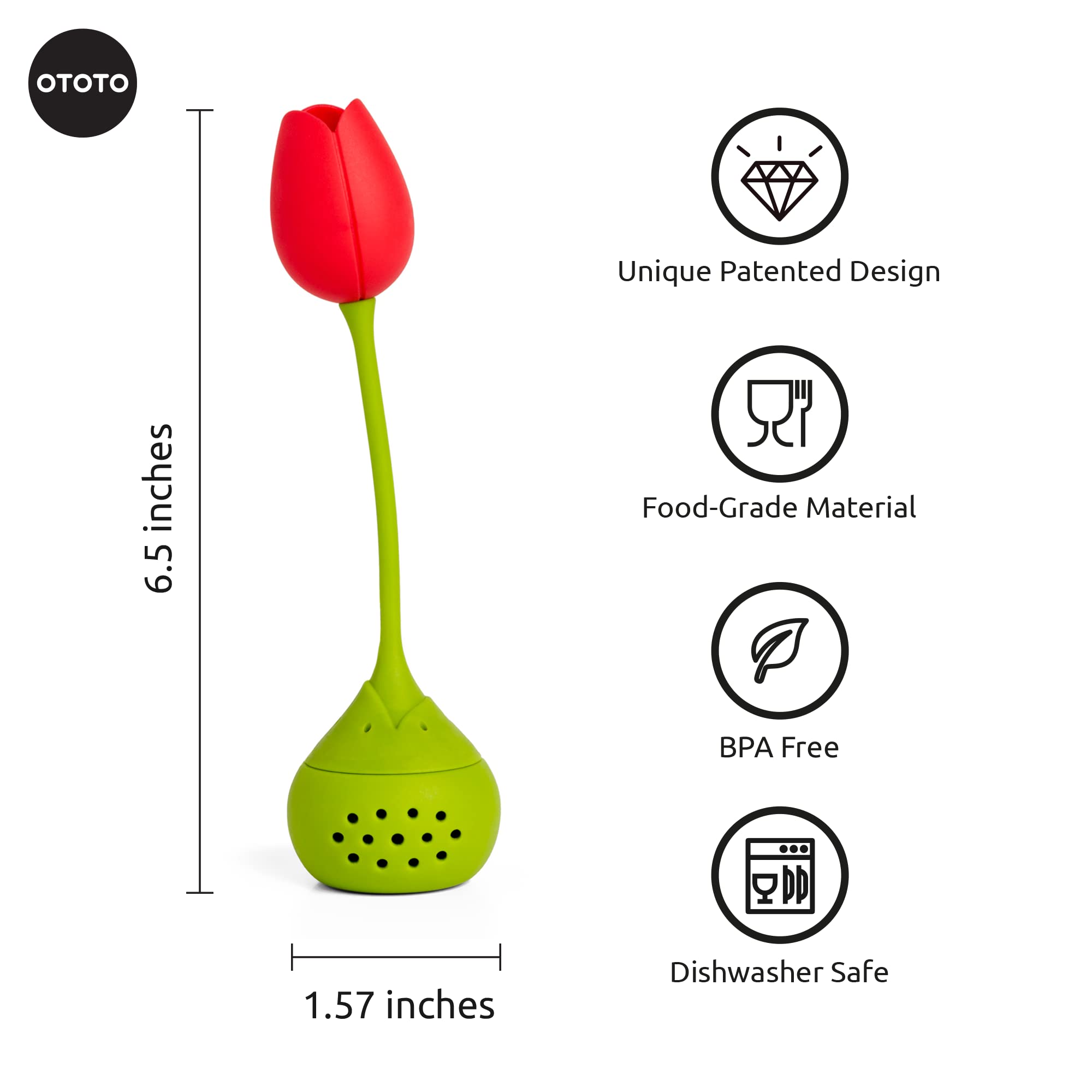Infusor Tulip de OTOTO sin BPA, seguro y práctico para tus tés