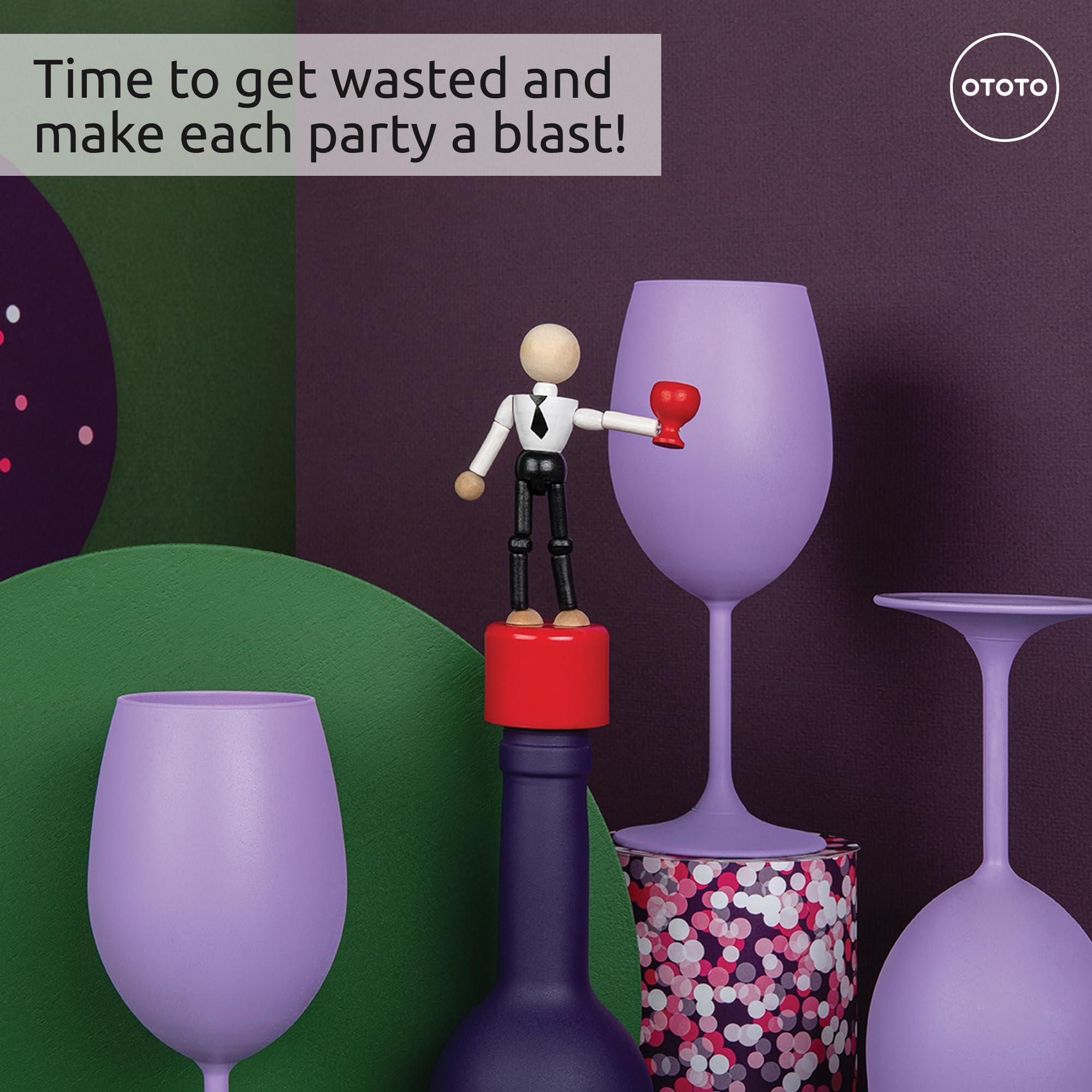 OTOTO WASTED sellado-seguro-para-bebidas: mantiene vino, champán y aceites