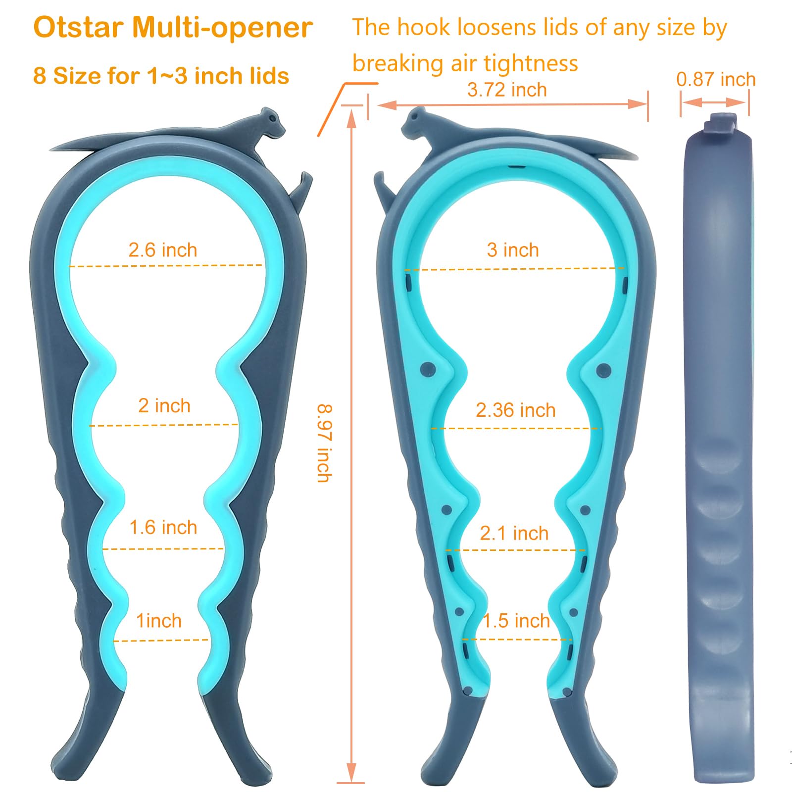 Otstar detalle del mango con ranuras antideslizantes que mejora el agarre y la palanca