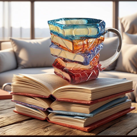 OTTNSA regalo lectores, taza con diseño de libros, ideal para regalar.