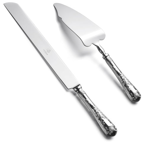 OTW PAVILION cuchillo pastel con grabado floral, corte limpio para bodas.