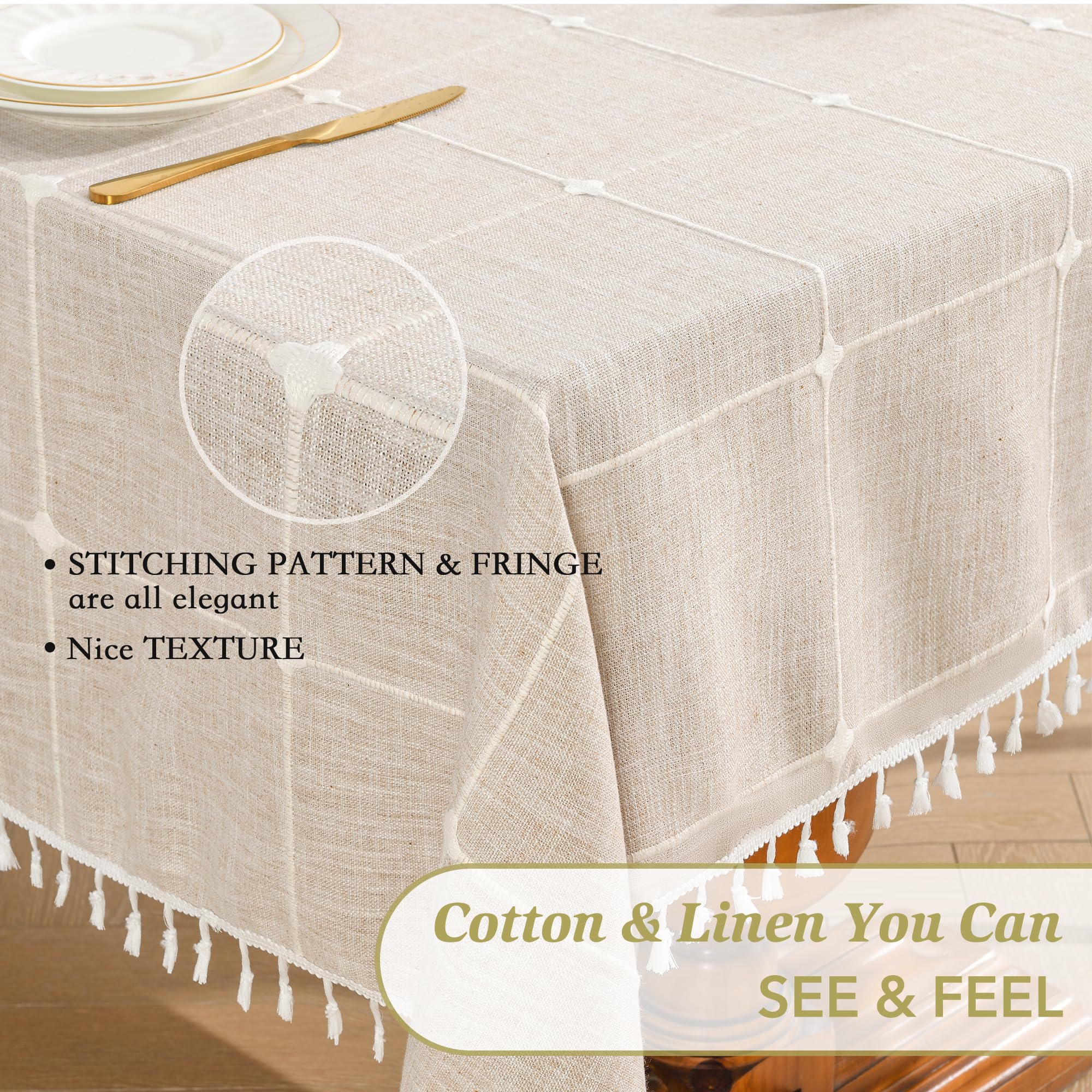 Oubonun mantel con flecos detallados añade toque decorativo y elegante.