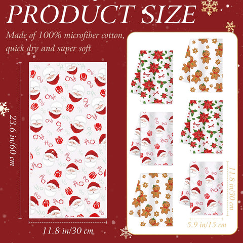 Oudain toallas de diseño Santa, color festivo para tu cocina