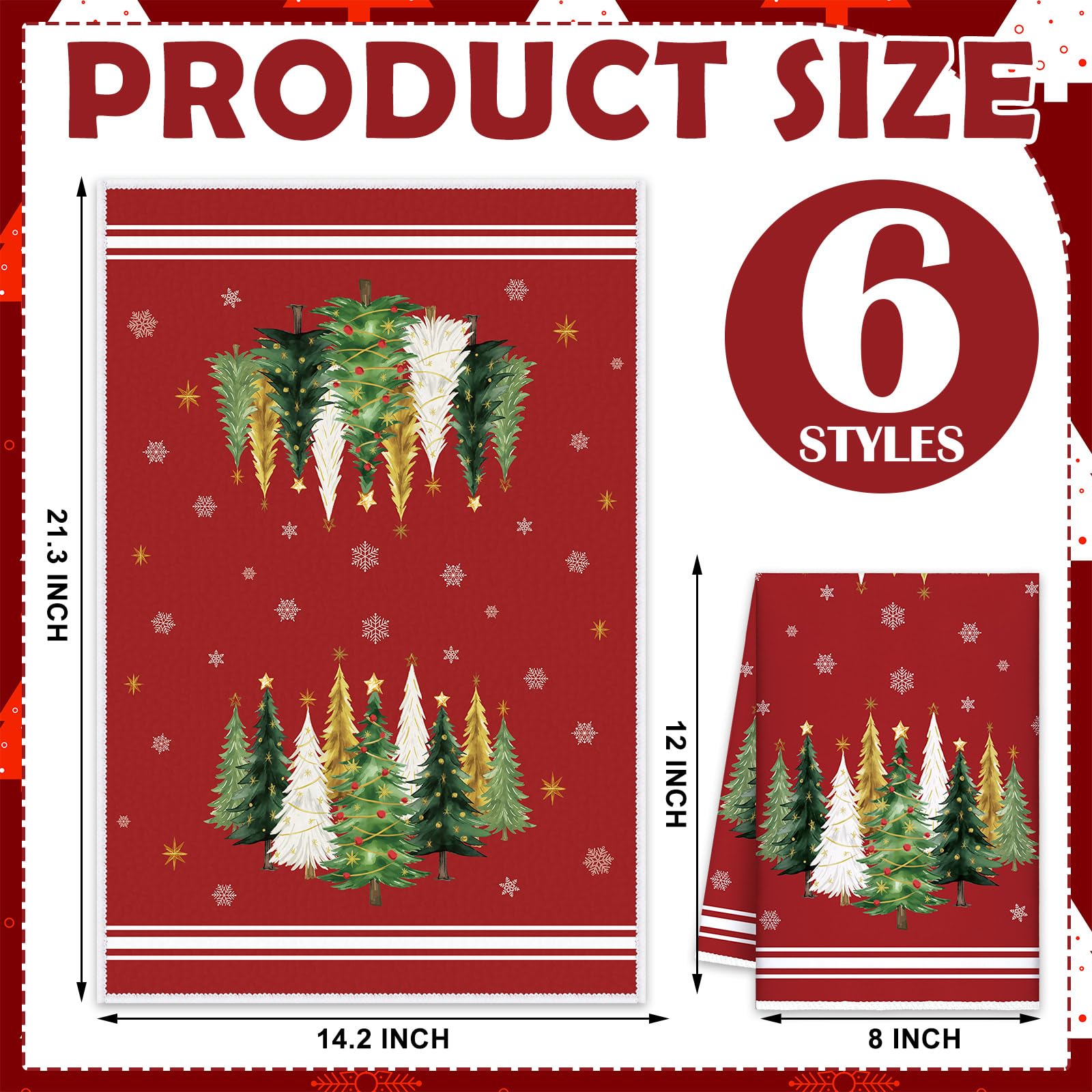 Oudain toallas navidad plaid rojo-verde para decoración y uso diario.