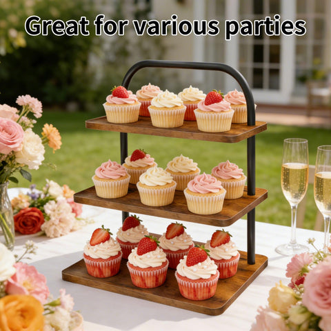 OugeWood Cupcake Stand con diseño rústico para eventos