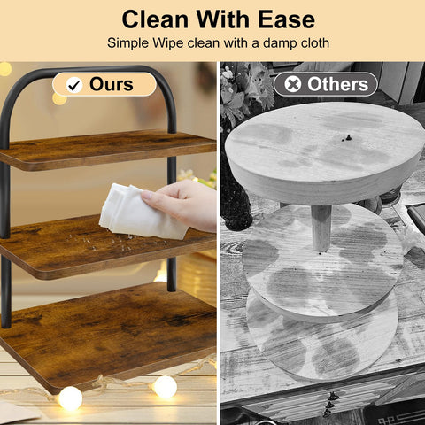 OugeWood Cupcake Stand con patas antideslizantes para estabilidad