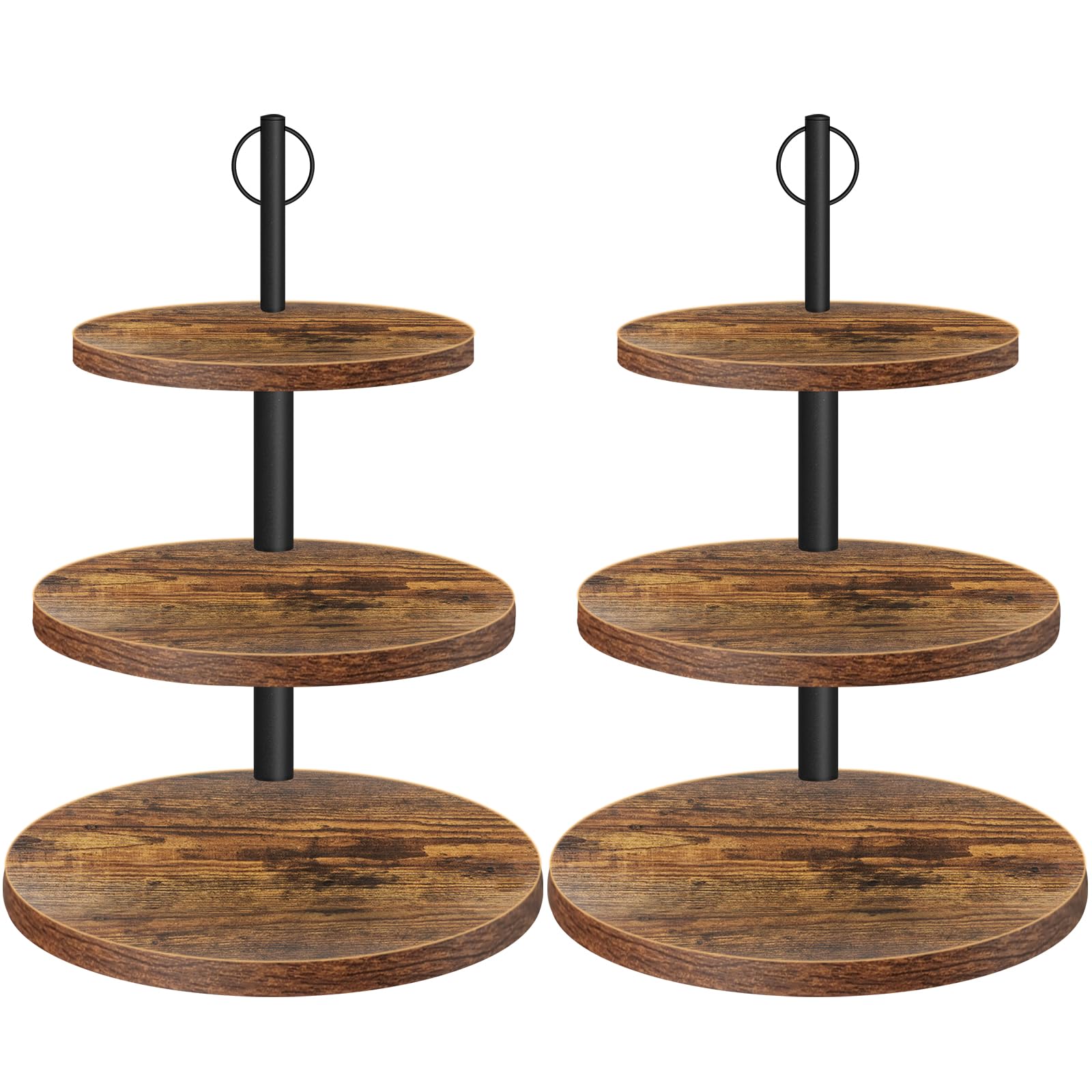 OugeWood soporte para pastelitos tres-niveles de madera, ideal para bodas.