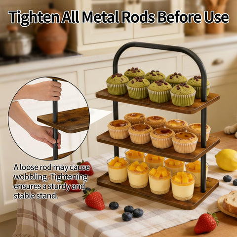 OugeWood base estable antideslizante para bandejas de postres.
