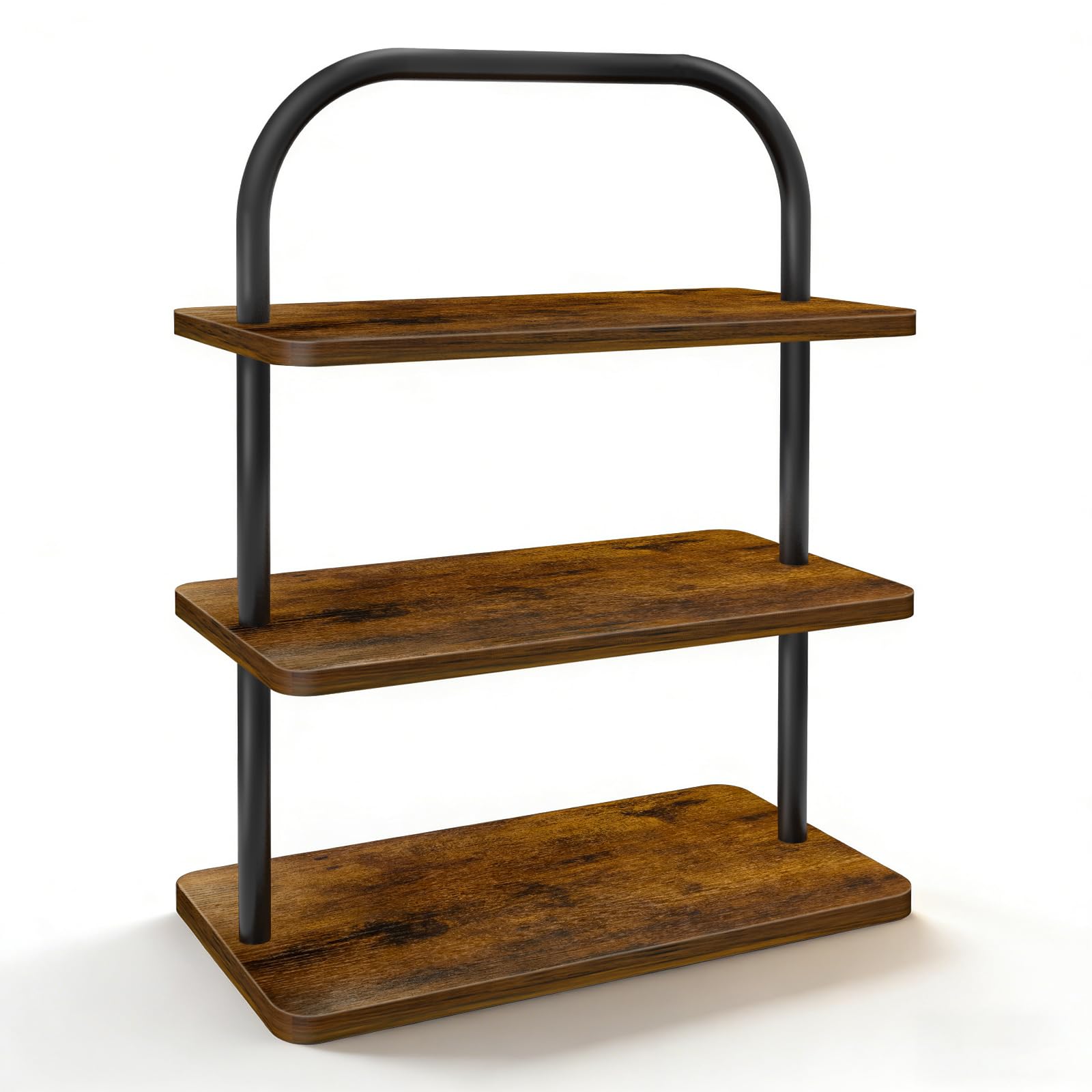 OugeWood Torre de 3 niveles para pastelitos, exhibe postres con estilo y estabilidad.