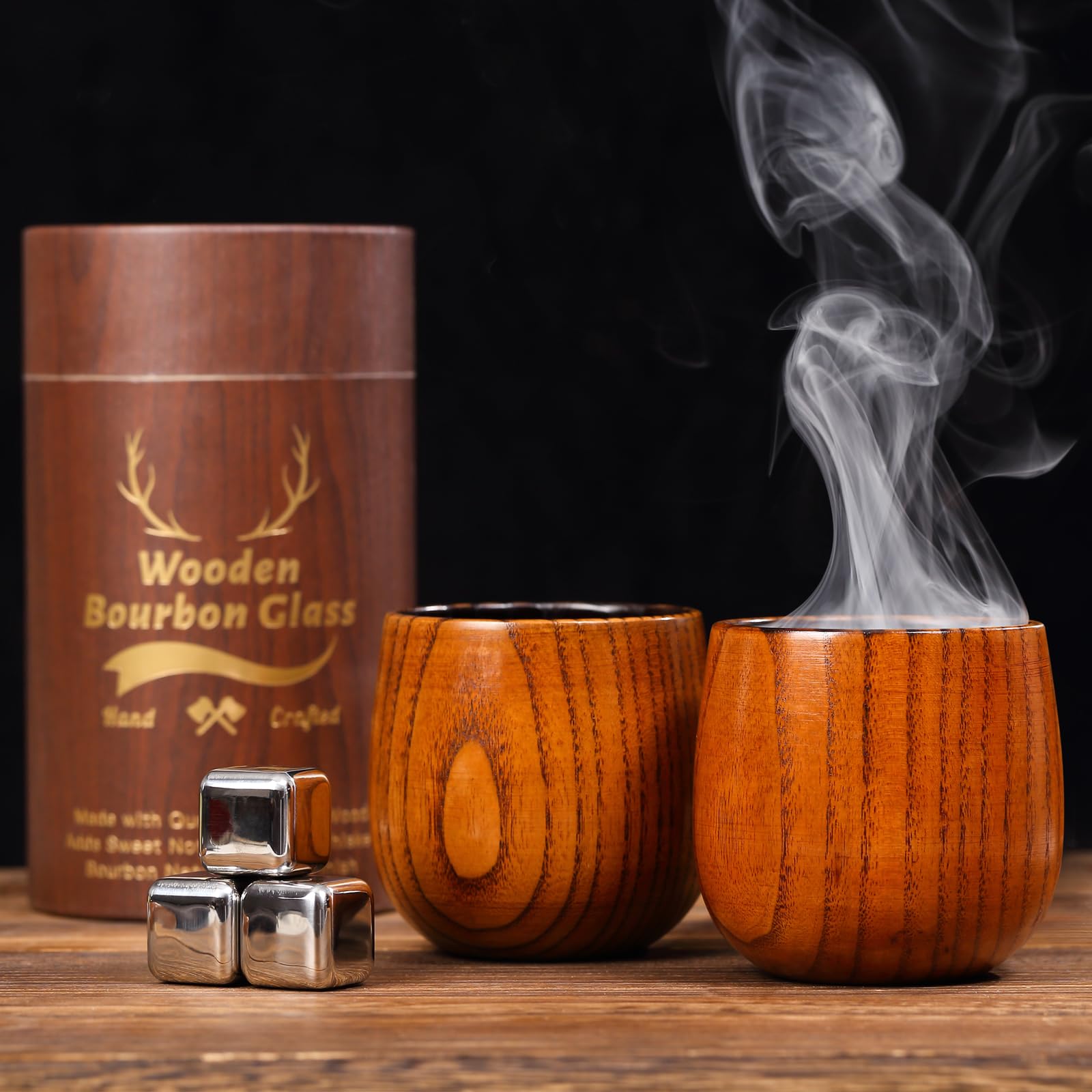 OUHT vaso whisky madera carbonizada realza sabor y aroma.