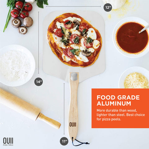 OUII Paleta con mango de madera plegable para un manejo cómodo.