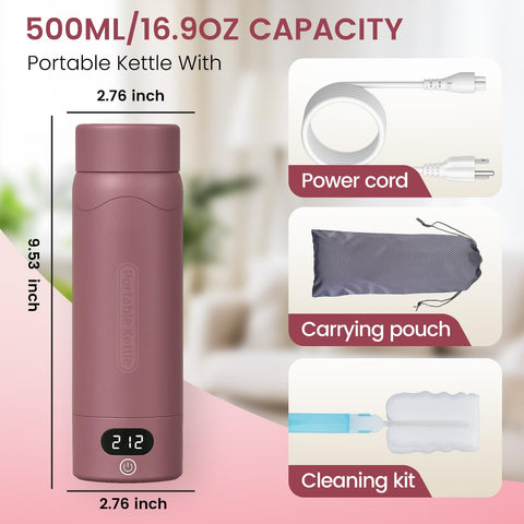 Capacidad de 500 ml en OULONGER, perfecto para agua caliente en casa o viaje.