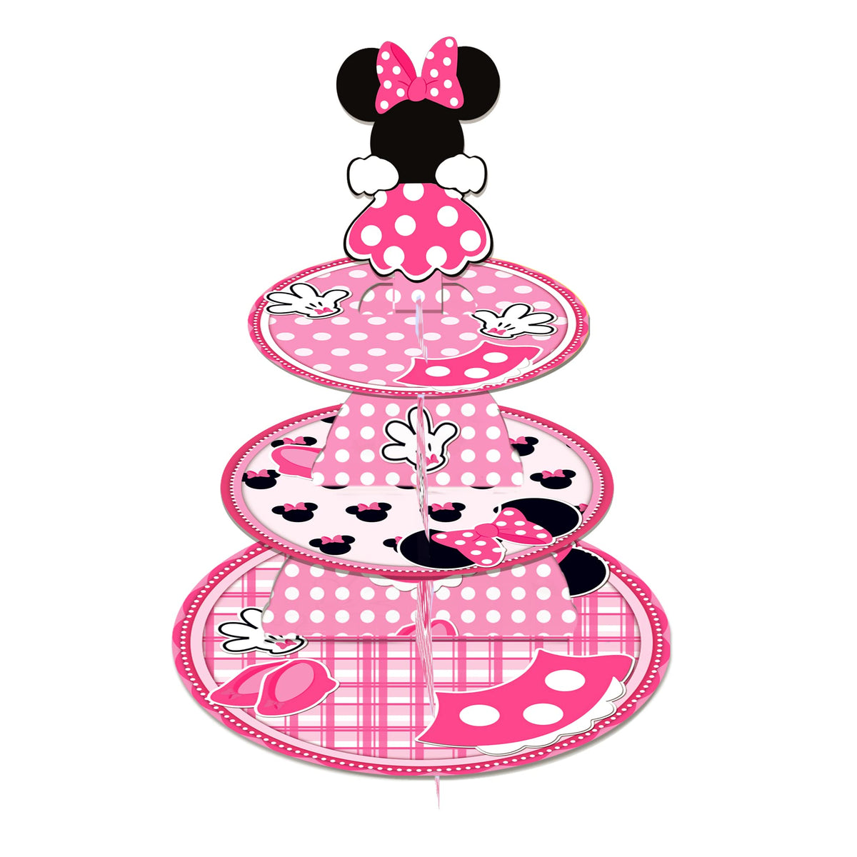 OULUN Minnie rosa, base de cupcakes de 12 pulgadas para bodas.