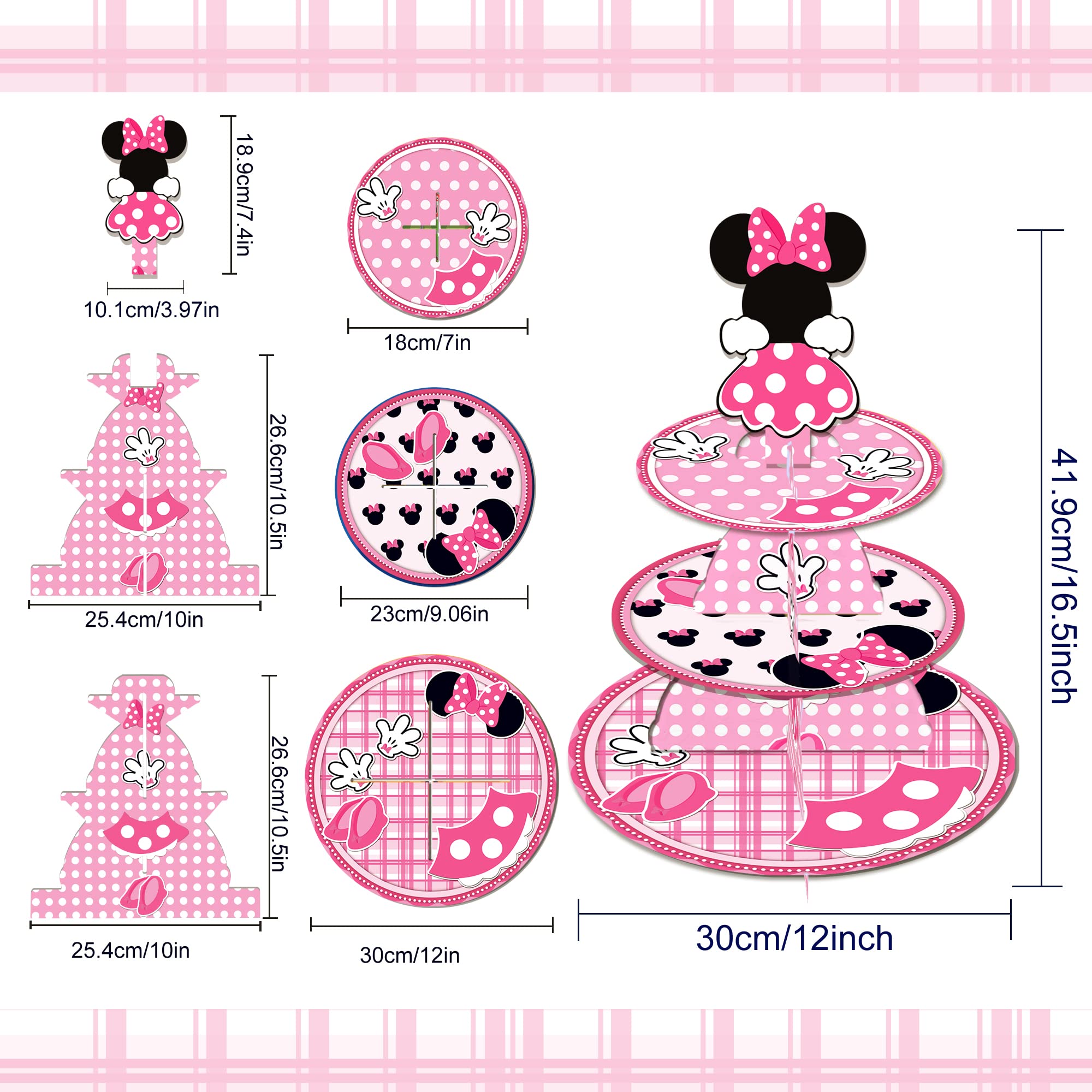 OULUN Minnie rosa, diseño único que realza la mesa de dulces.