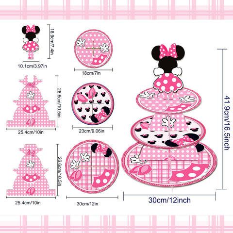 OULUN Minnie rosa, diseño único que realza la mesa de dulces.