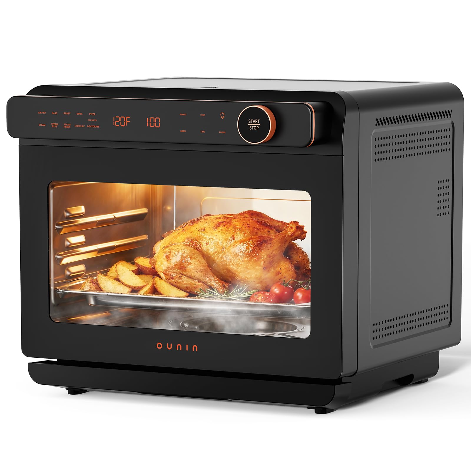 Ounin 24L, horno multifunción con vapor y convección para resultados jugosos.