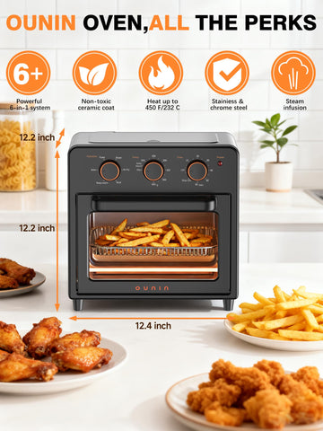 OUNIN freidora de aire compacta: espacio interior para diferentes comidas