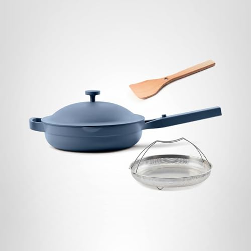 Our Place Always Pan 2.0 diseño azul sal: estética moderna que complementa la cocina
