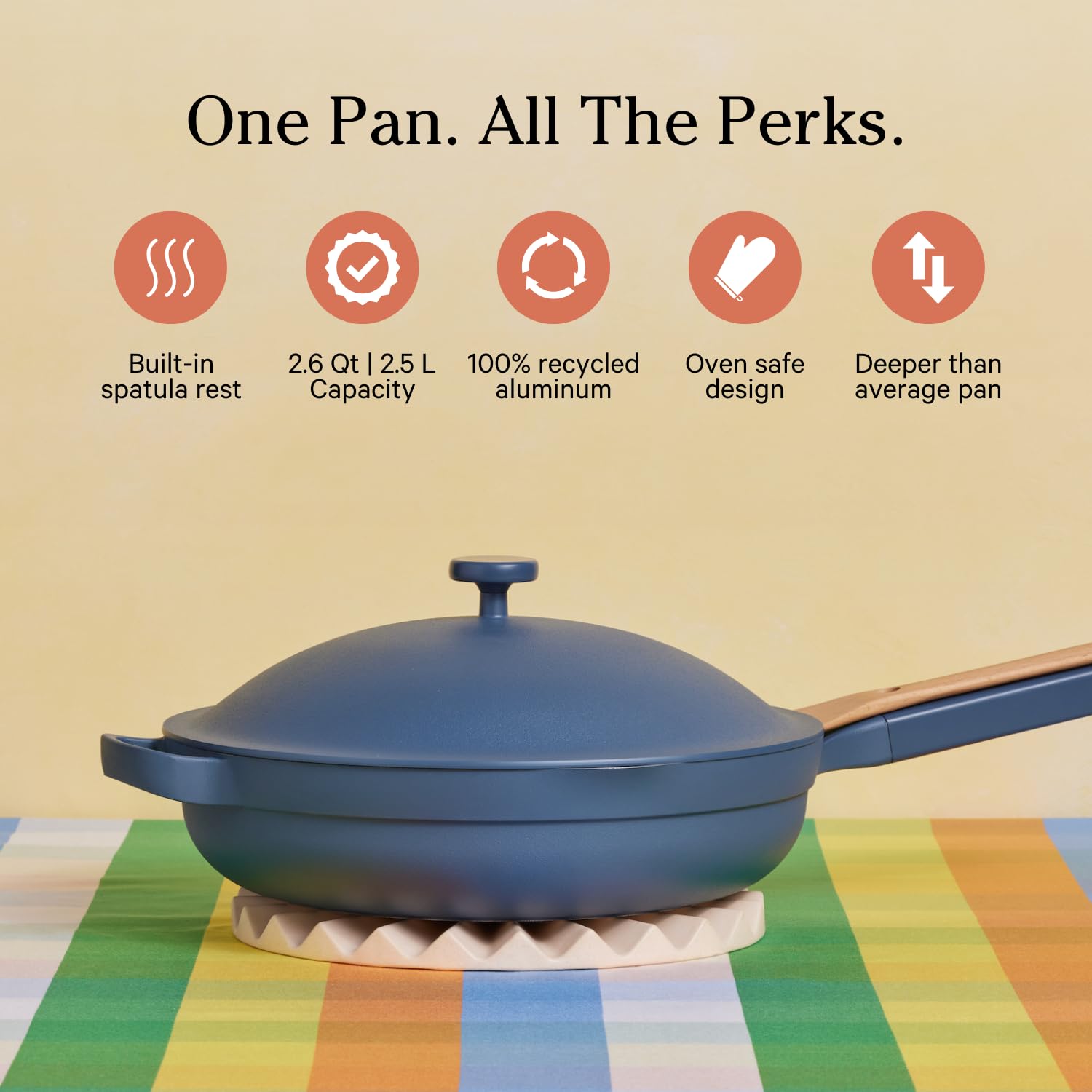 Our Place Always Pan 2.0 mango de acero inoxidable: agarre cómodo para cocinar con seguridad