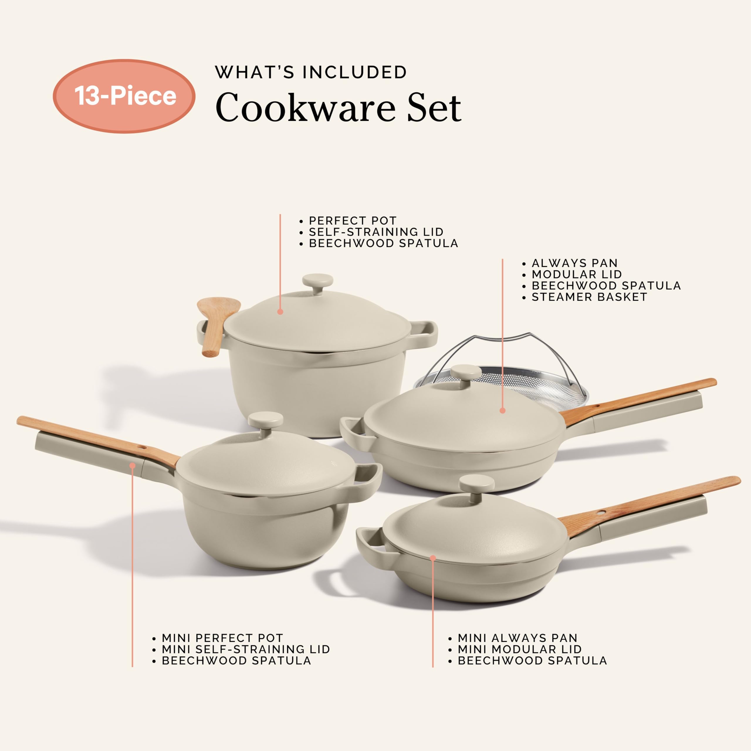 Conjunto apto para horno hasta 450°F, transición sin esfuerzo.