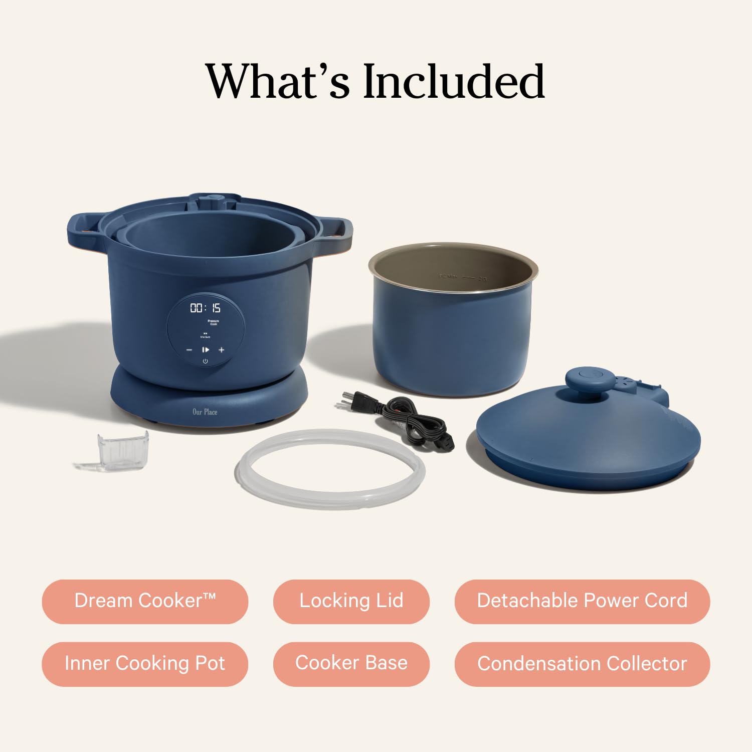 Our Place Dream Cooker diseño apto para mostrador y porciones familiares.