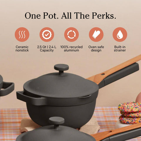 Conjunto Our Place Mini Cookware Duo compacto para cocinas pequeñas y orden diario