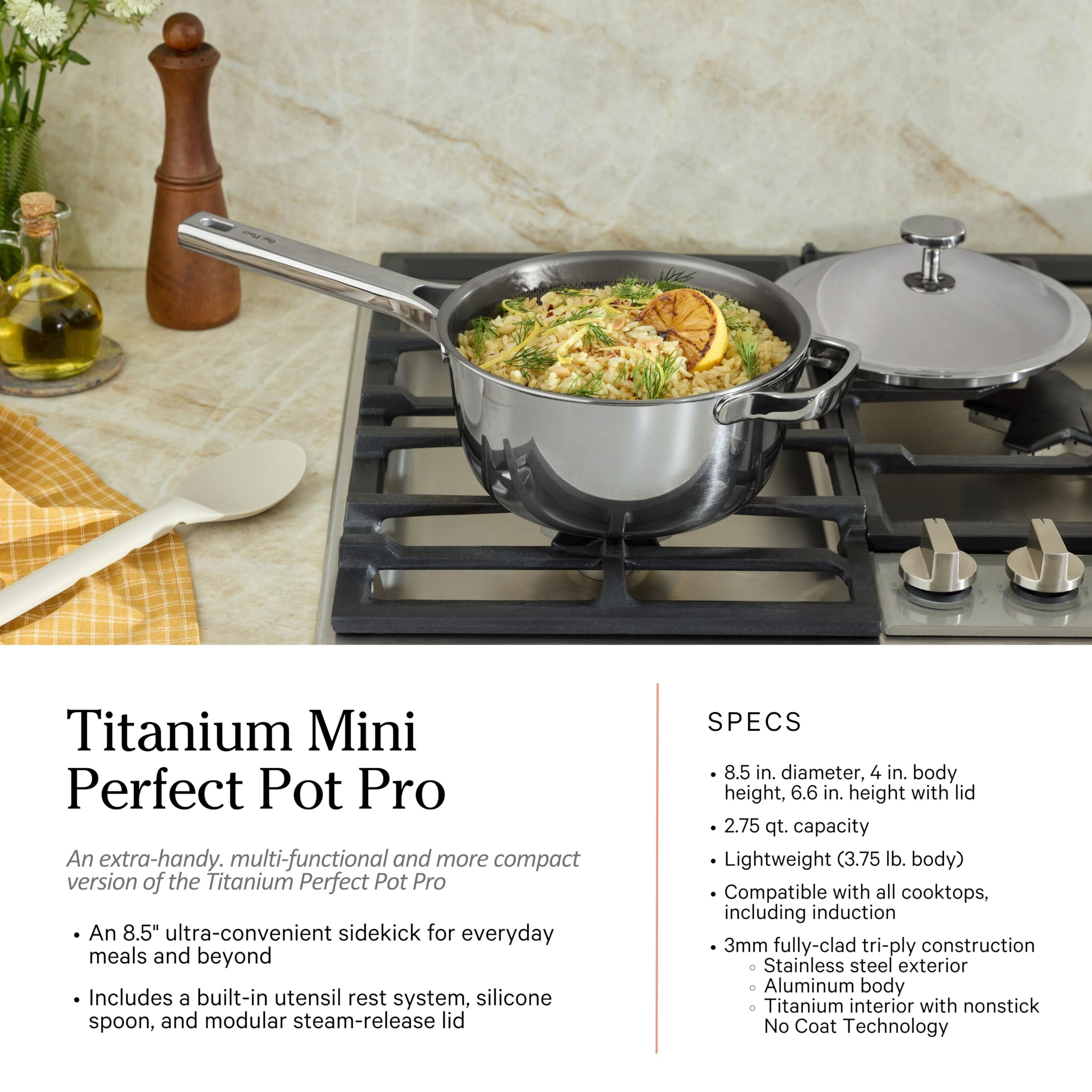 Resistencia al calor y durabilidad Our Place Titanium Pro
