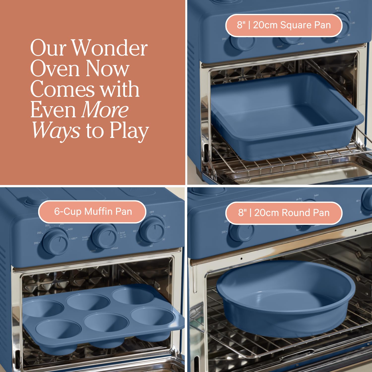 Our Place Wonder Oven: molde cuadrado de 8 pulgadas, cocción homogénea sin pegar.