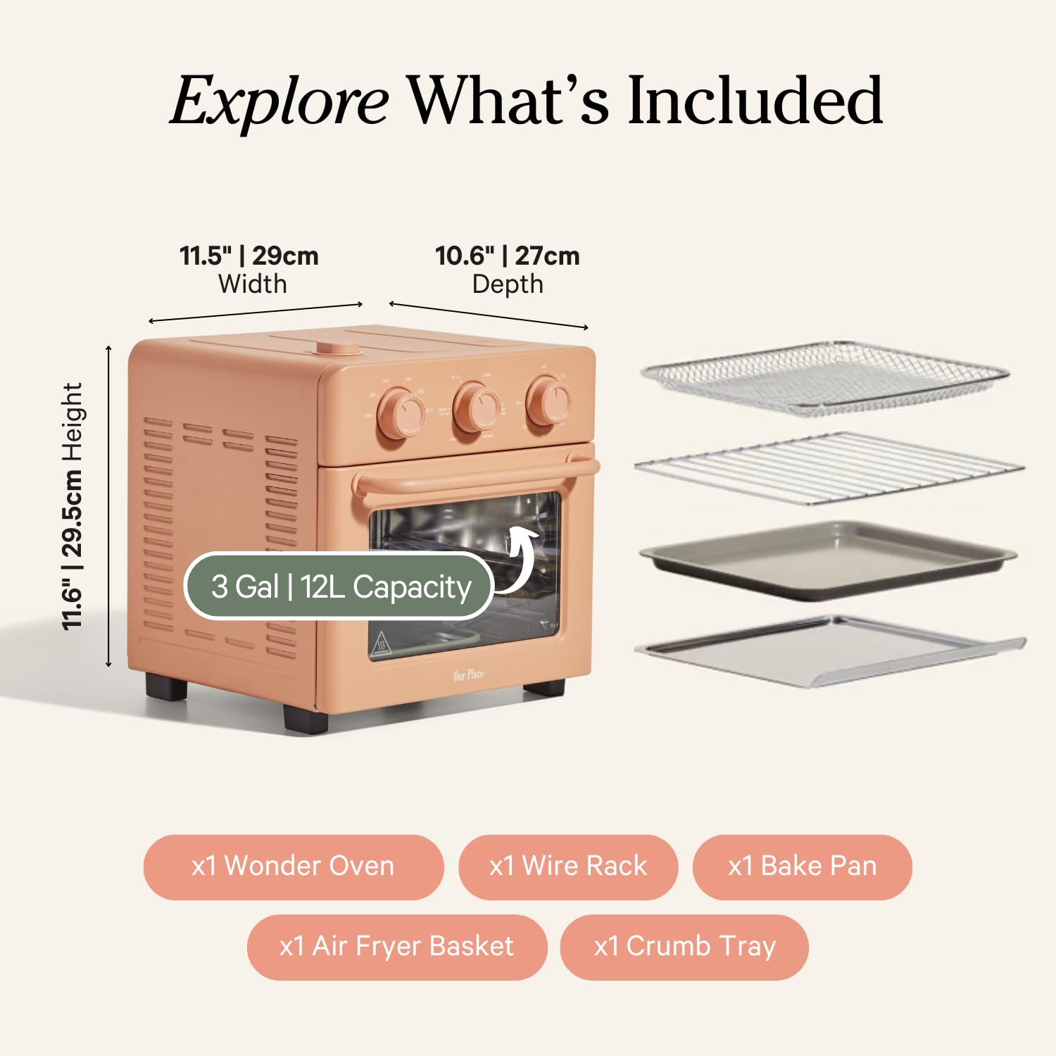 Our Place Wonder Oven pan tostado crujiente sin aceite extra.