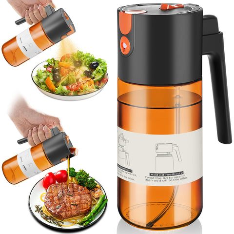 OURCABECUE Aceite-atomizador-ambar-17oz: rocía de forma uniforme para ensaladas.