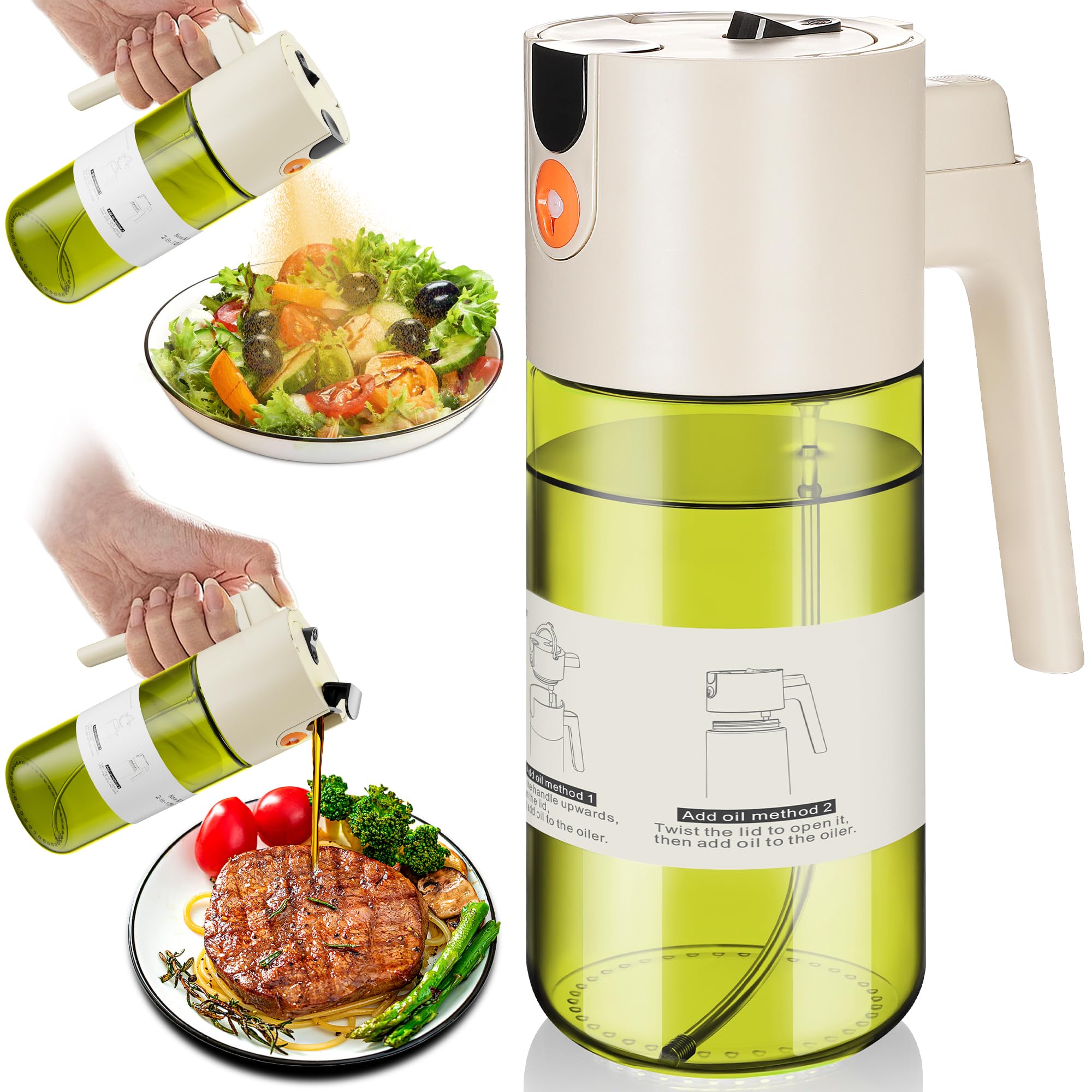 La botella OURCABECUE con atomizador ofrece rociado uniforme para cocinar