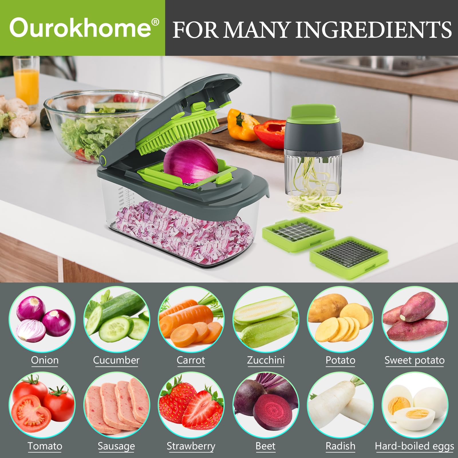 Ourokhome almacenamiento compacto de cuchillas y accesorios