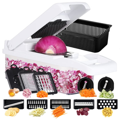 Ourokhome Cortadora de Verduras 14 en 1, preparación rápida y eficiente de verduras