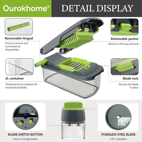 Ourokhome espiralizador manual para fideos de verdura al instante