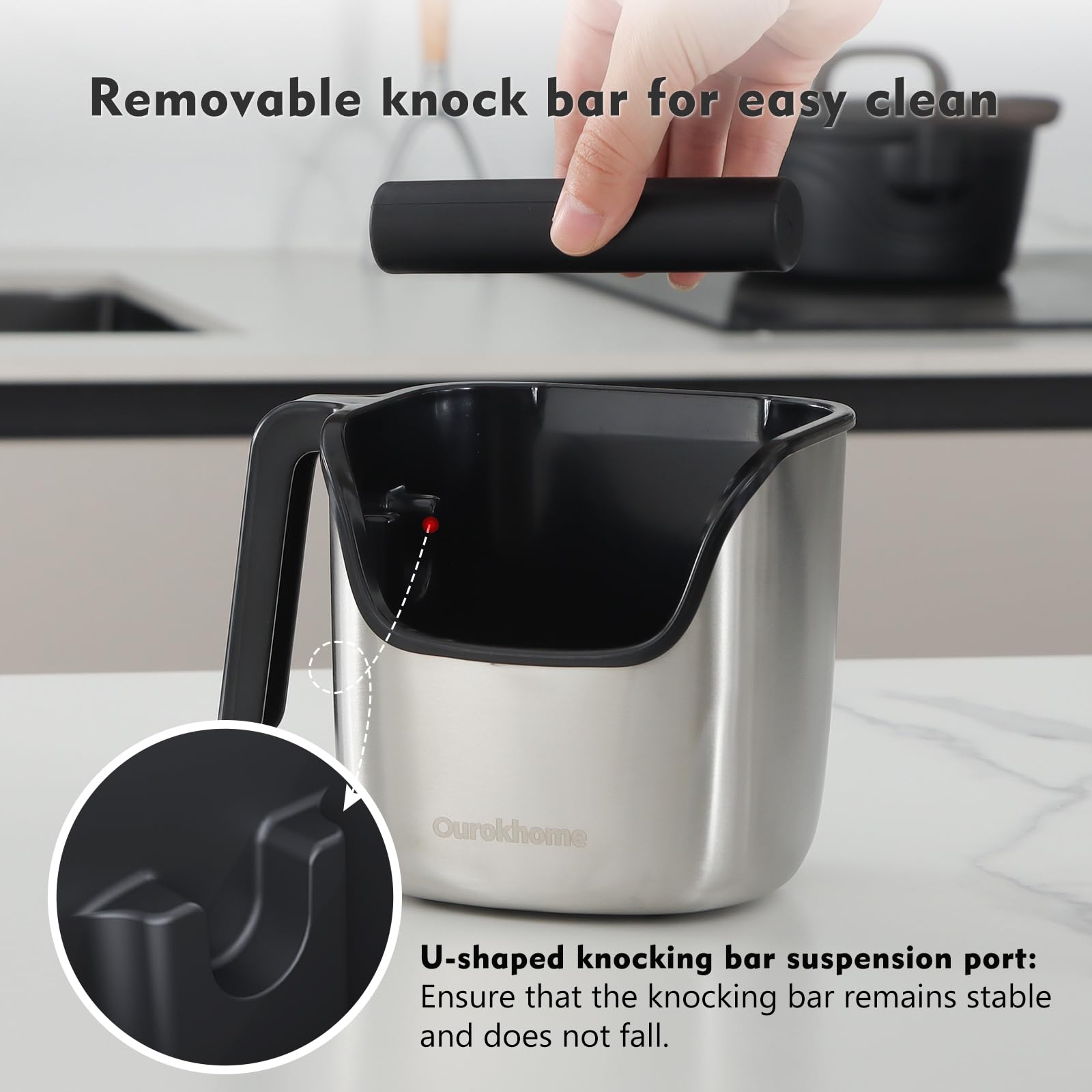 Ourokhome Knock Box: diseno-ergonomico, evita salpicaduras y reduce el ruido durante el uso.