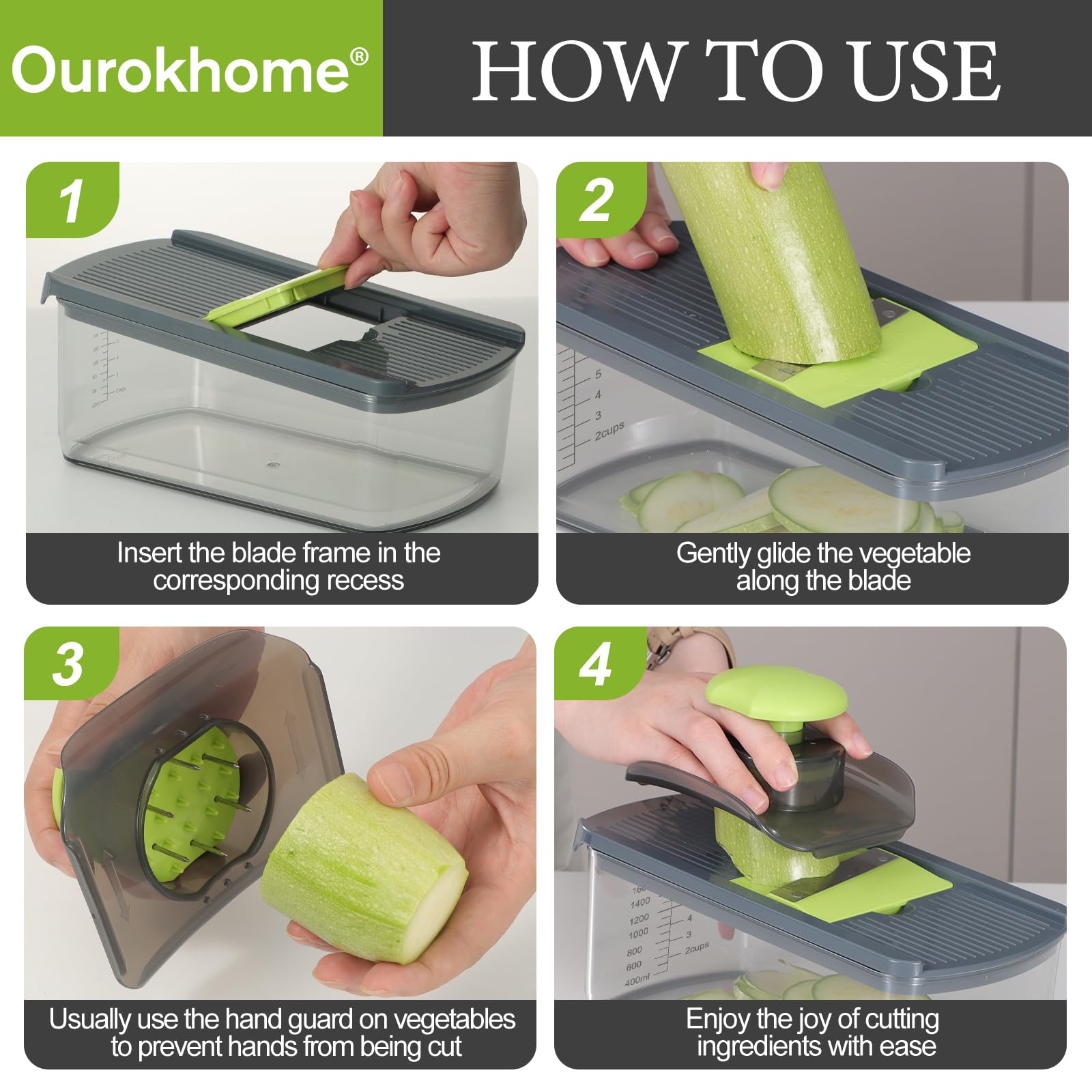 Recipiente de recolección 2 L Ourokhome para medir ingredientes.