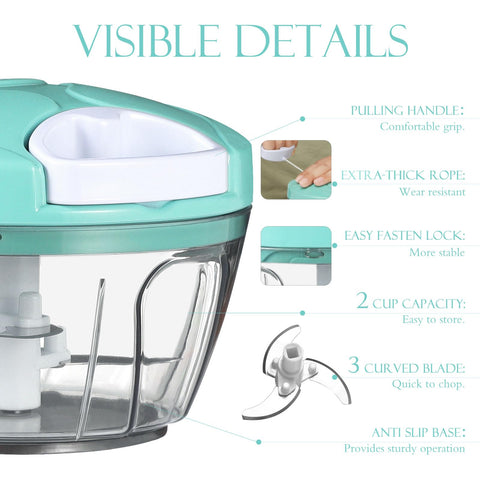 Ourokhome picadora manual, uso para ajo, sabor limpio sin olor residual.