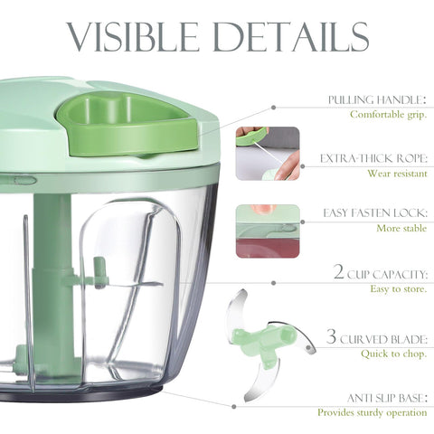 Ourokhome Procesador Manual: cebollas picadas sin esfuerzo.