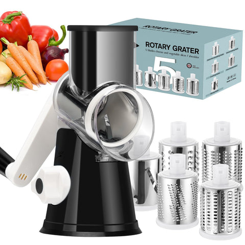 Rallador Ourokhome giratorio con manivela para queso suave y rápido