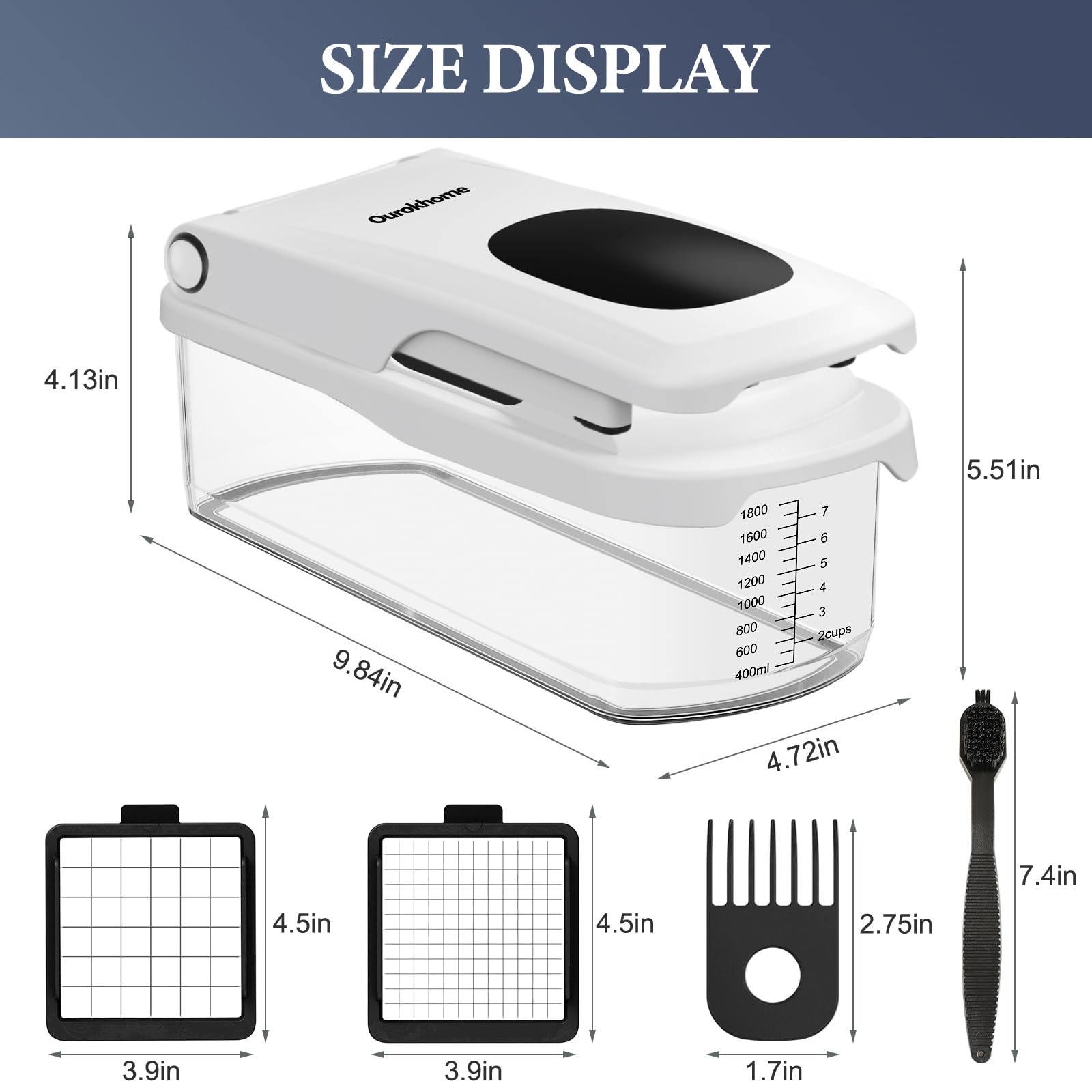 Ourokhome Recipiente almacenamiento de 2 litros para ingredientes