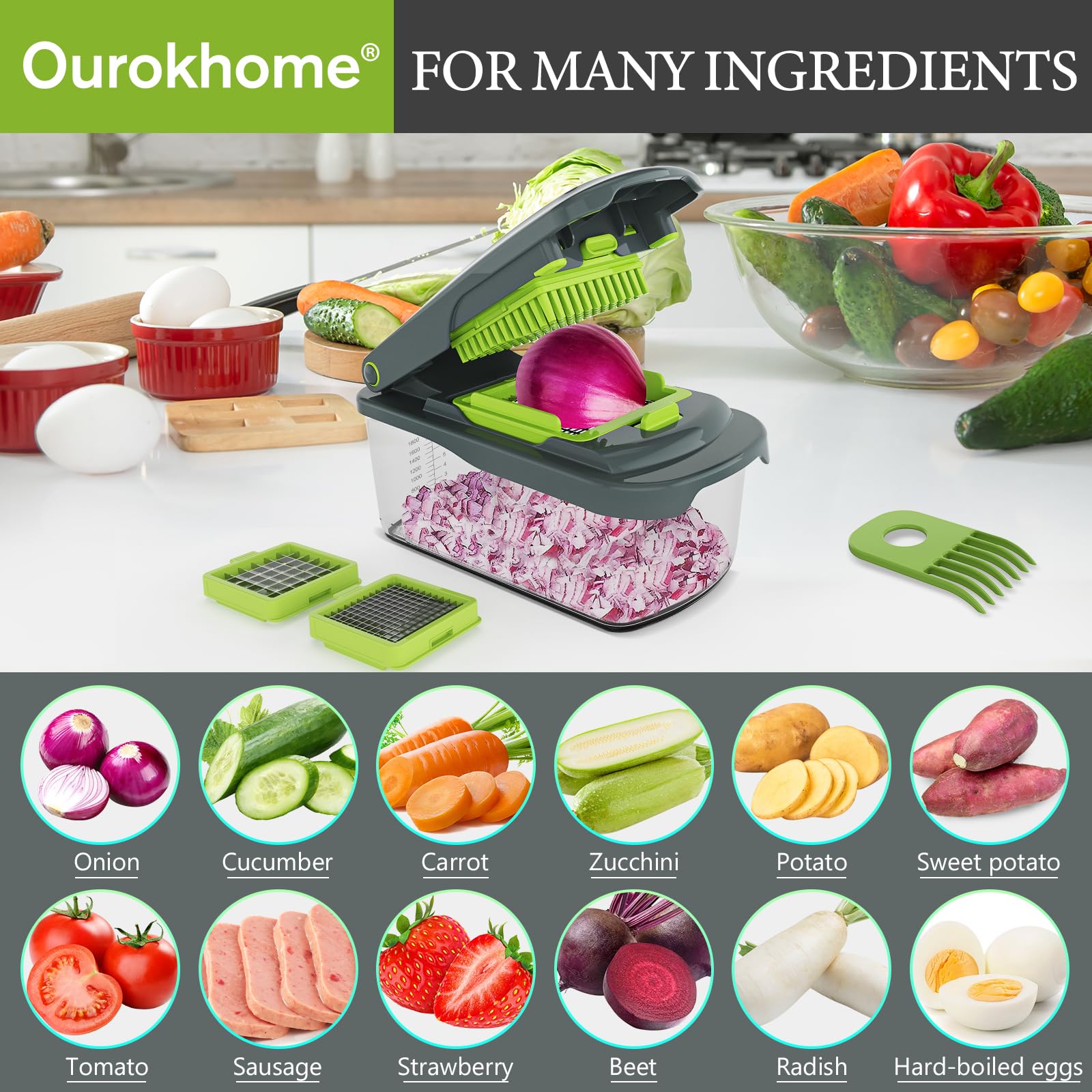 Almacenamiento compacto con todos los accesorios Ourokhome.
