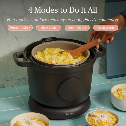 Panel táctil Our Place Dream Cooker para control sencillo de cocción.