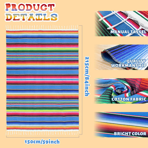 OurWarm bordes cosidos a mano, serape duradero para fiestas.