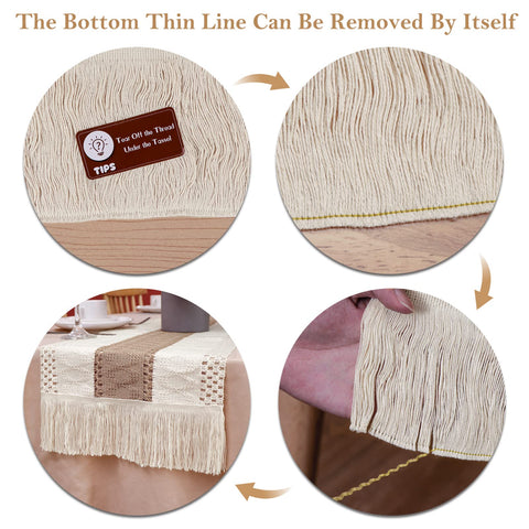 OurWarm camino de mesa macramé: color natural para combinar con decoraciones