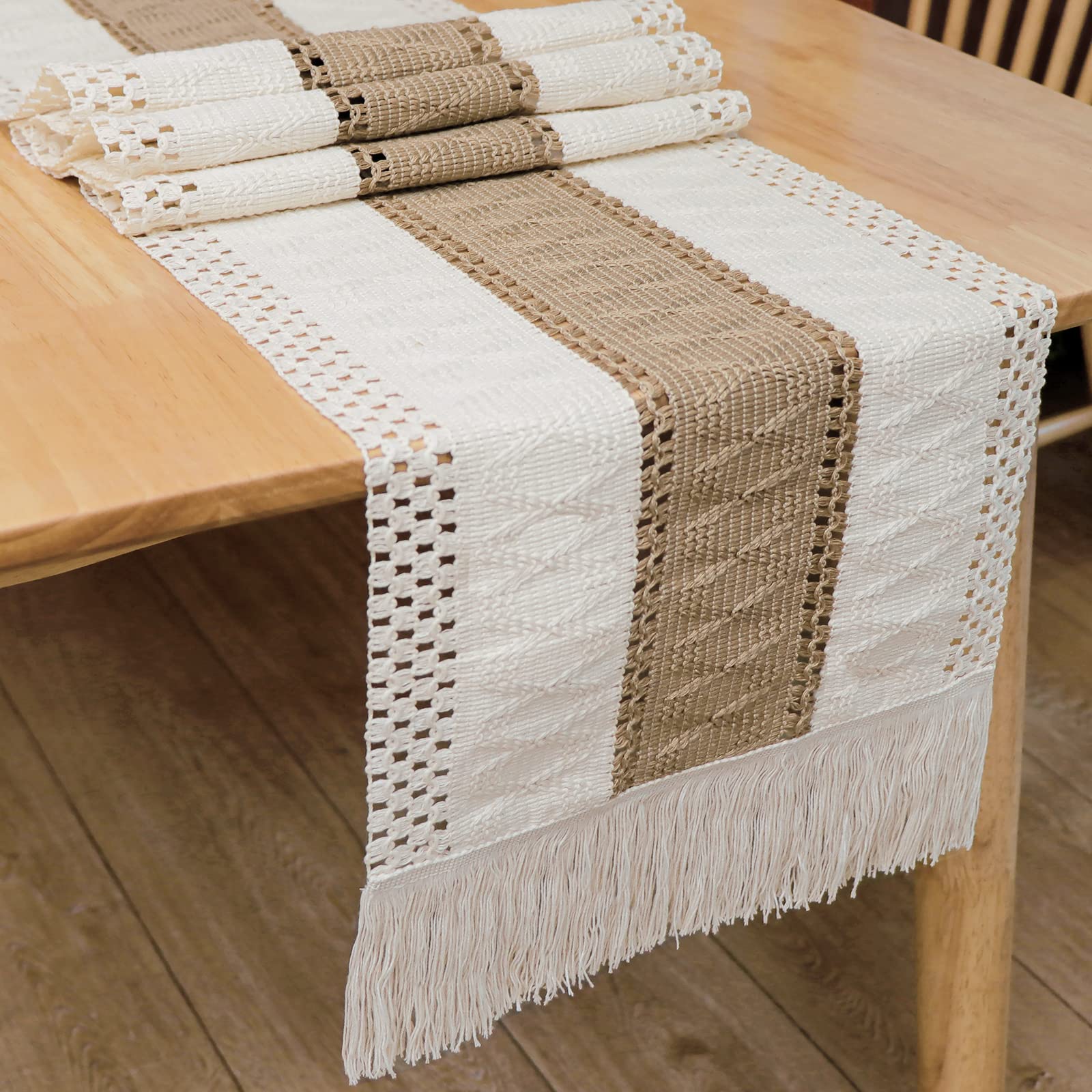OurWarm camino de mesa macramé: adorno para sala o cabecero