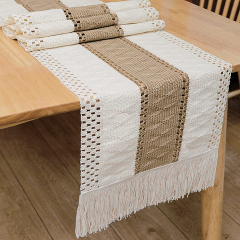 OurWarm camino de mesa macramé: adorno para sala o cabecero