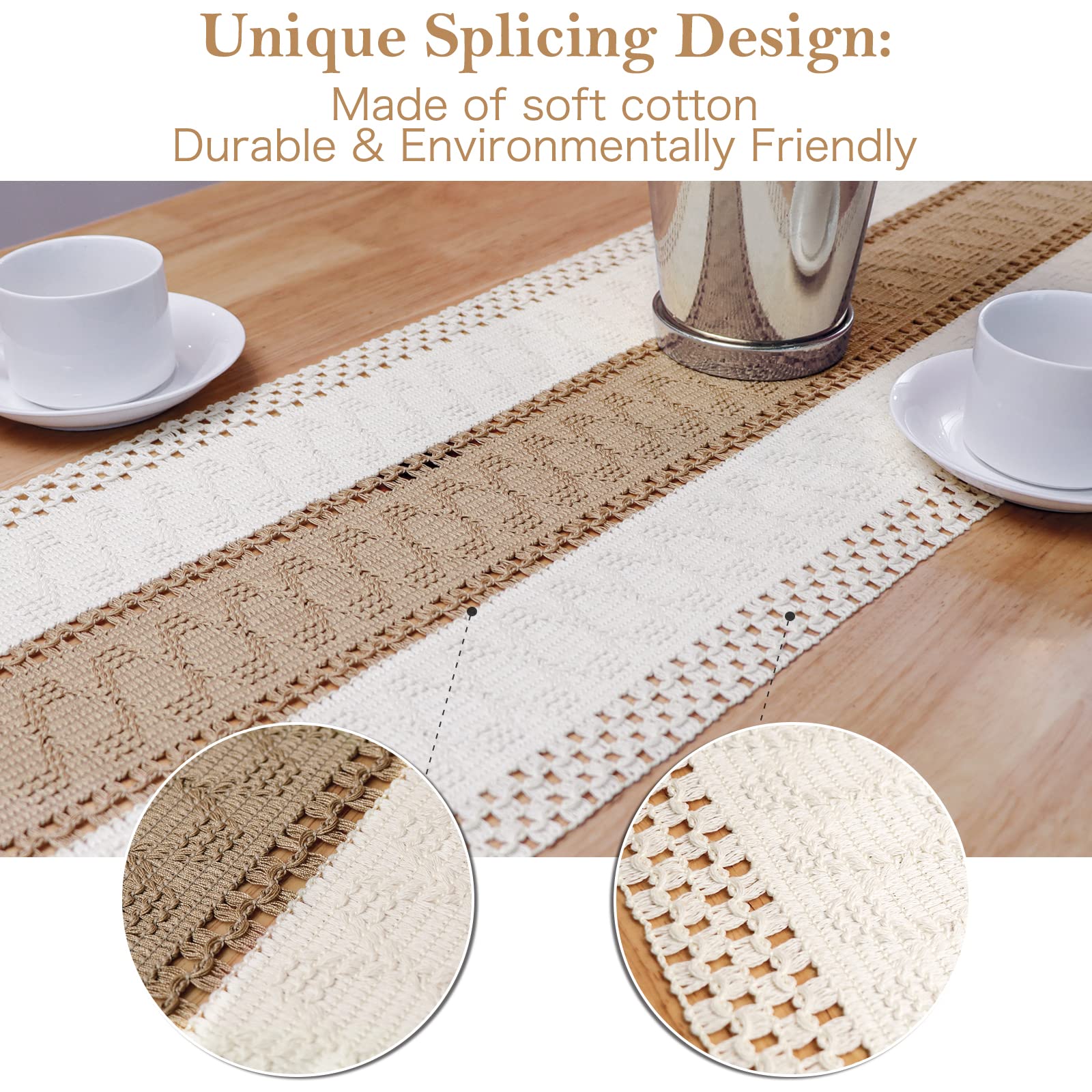 OurWarm camino de mesa macramé: adecuado para mesas largas